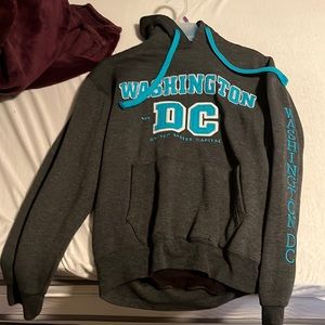 Grey and Teal Washington DC hoodie